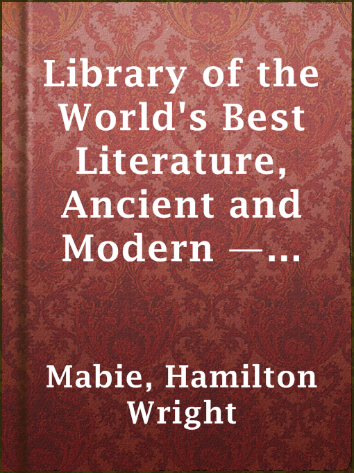 Cover of Library of the World's Best Literature, Ancient and Modern — Volume 1